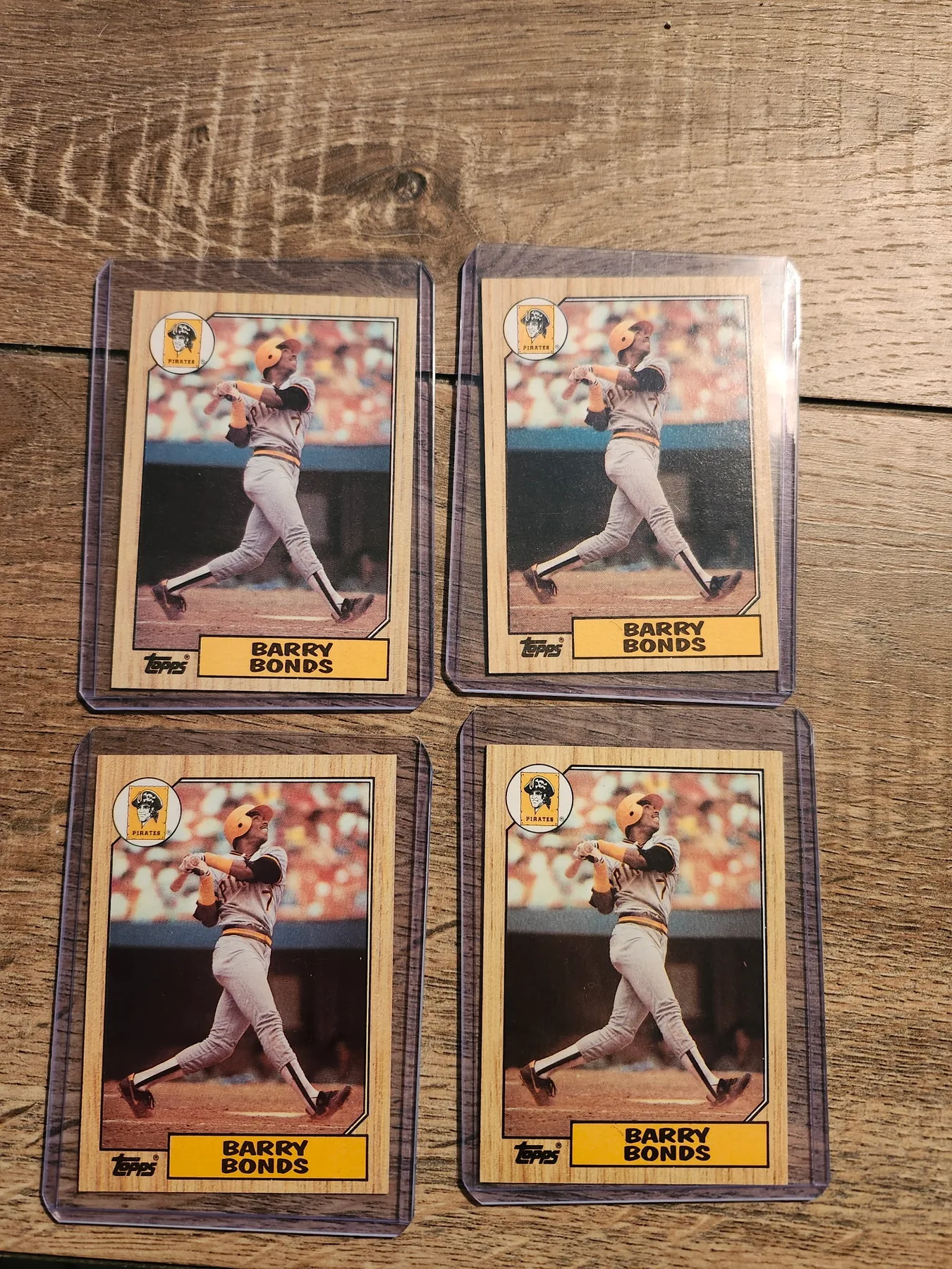 Barry Bonds 1987 Topps rookie cards Pittsburgh Pirates lot of four