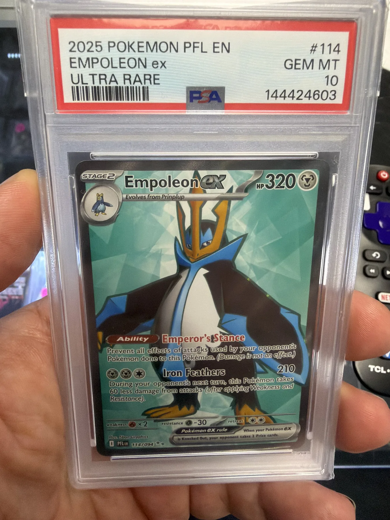 Empoleon ex 2025 Pokemon Prismatic Evolutions Ultra Rare PSA 10