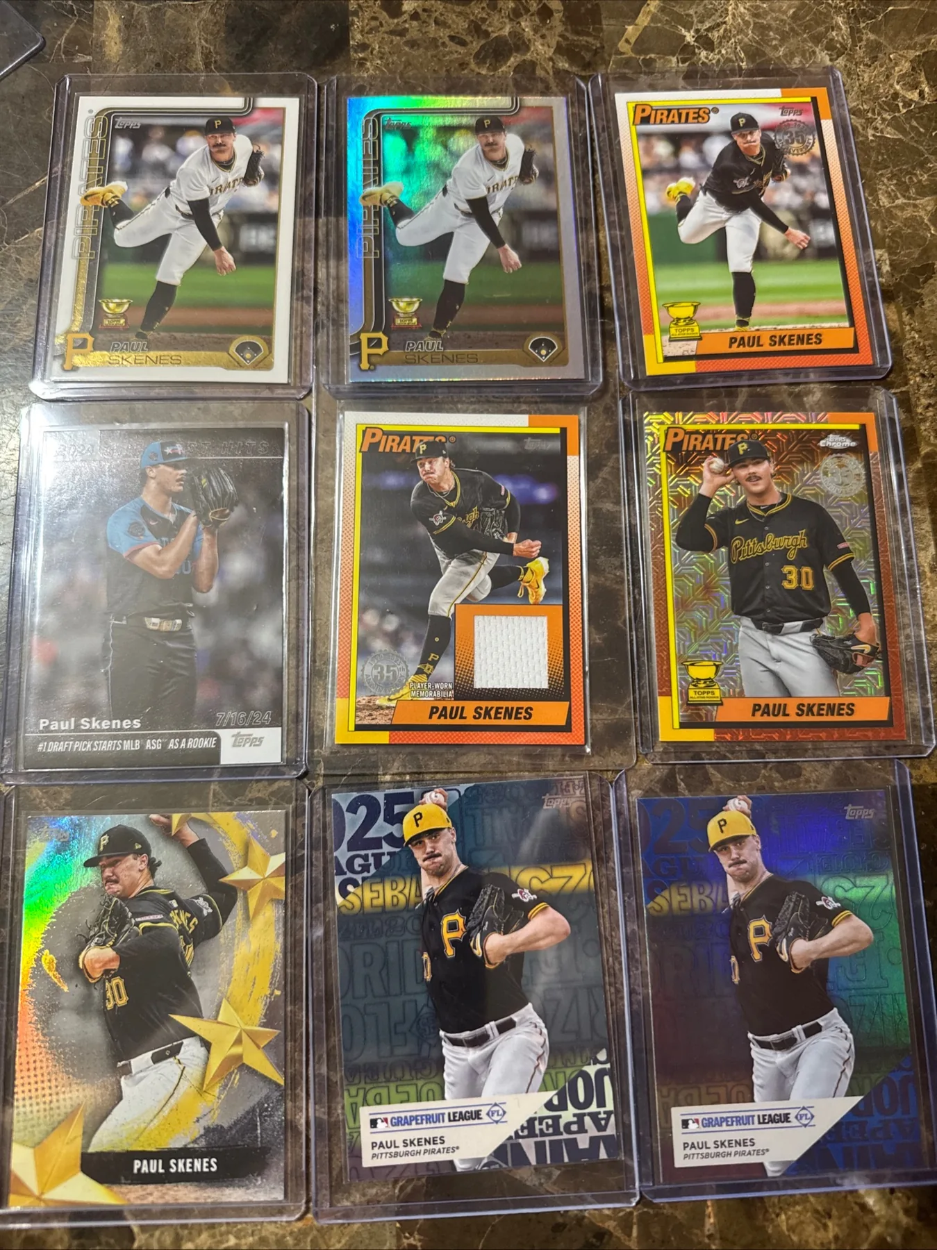 Paul Skenes Pittsburgh Pirates rookie card collection