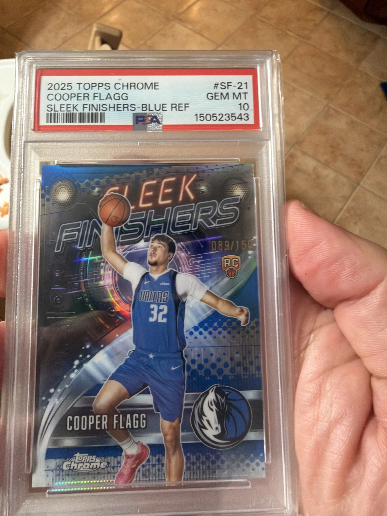Cooper Flagg PSA 10 Sleek Finishers Blue Refractor