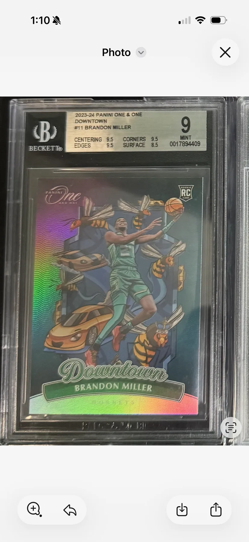 Brandon Miller BGS 9 Panini One and One Downtown